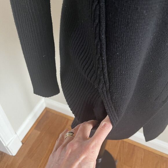 Athleta Black Thermolite Sentinel Merino Wool Cardigan XS Chunky Cabincore Lodge - Picture 10 of 15
